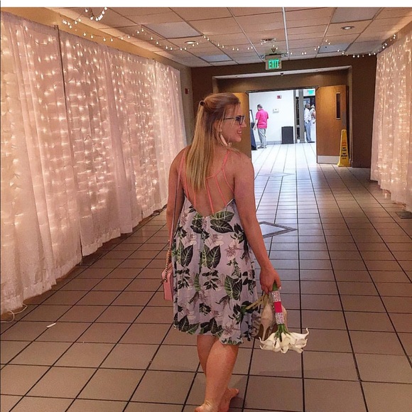 Floral Cage Back Dress - Picture 1 of 7